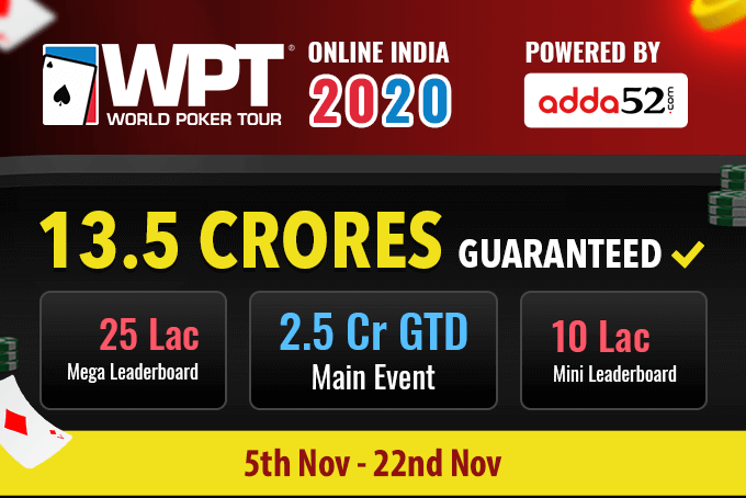  World poker tour online India 2020 - 15th Nov to 22nd Nov